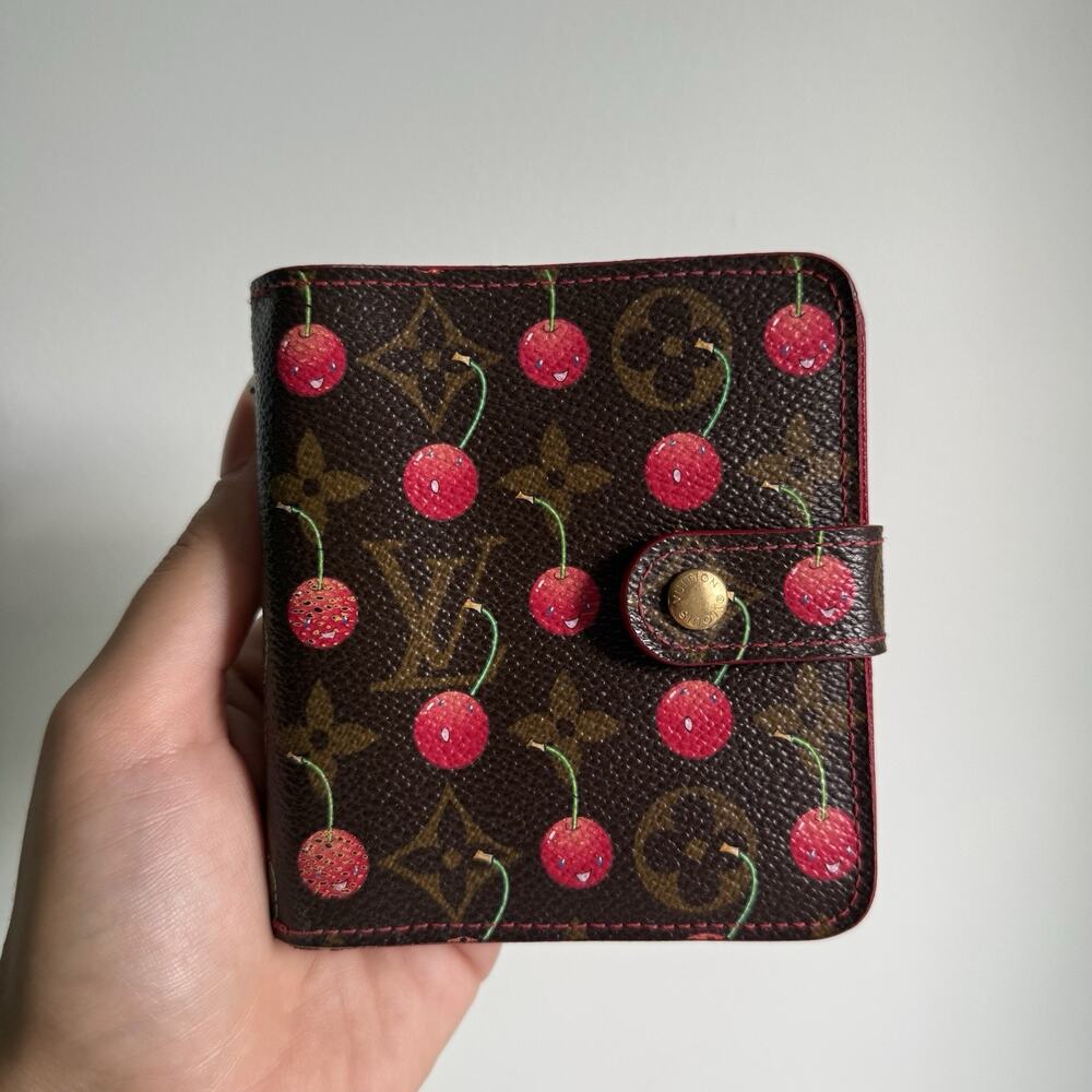 Louis Vuitton Monogram Cerises Cherry Zip Compact Wallet Takashi Murakami